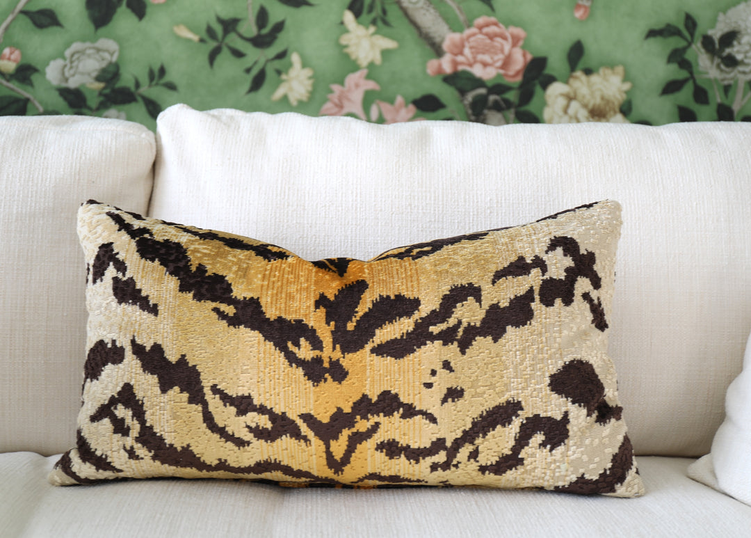 "Le Tigre" Cognac by Brunschwig & Fil Lumbar Pillow
