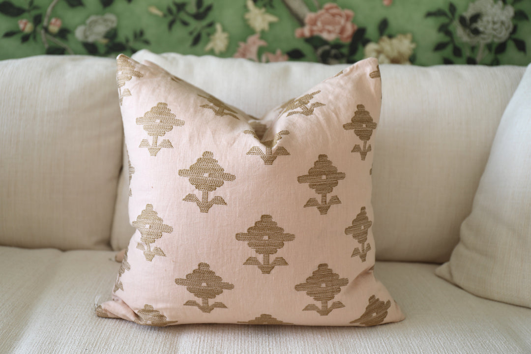"Rubia Blush" by Schumacher 18x18 Pillow