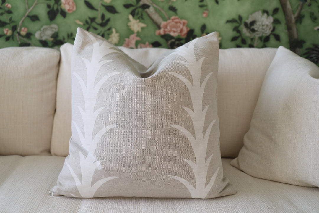 "Acanthus Stripe" by Schumacher Pair of Pillows