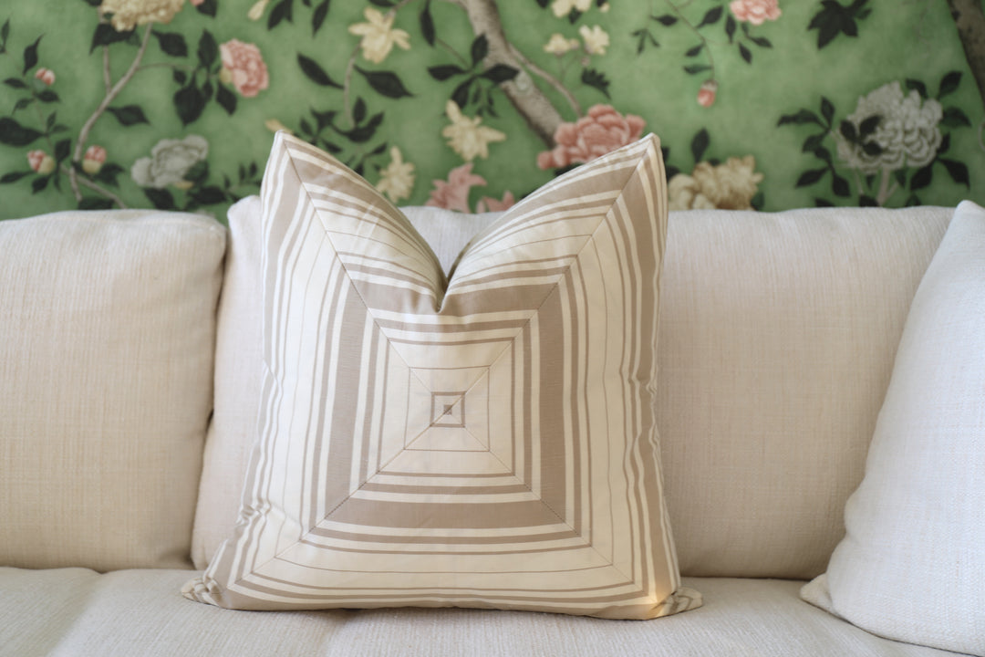 "Baldwin Stripe" by Lee Jofa Mitered Pillow