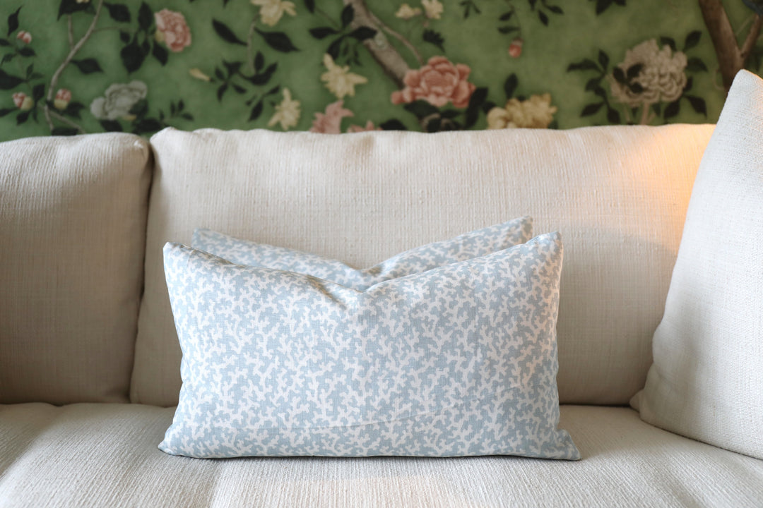 "Folly Sky" by Schumacher Mini Lumbar Pillow