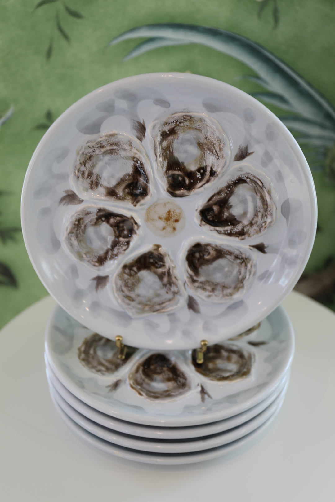 Antique Oyster Service for 10,  Saint Amand, c. 1930 France