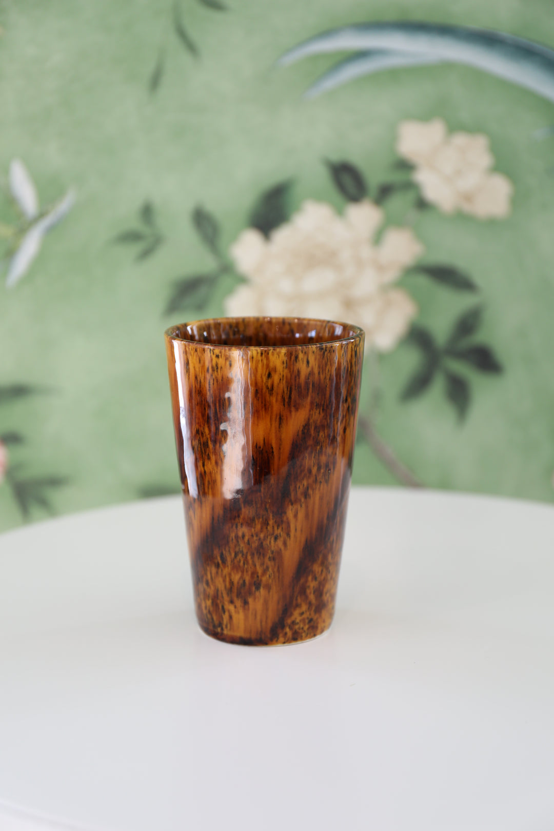 Contemporary Faux Tortoise Ceramic Vase, France