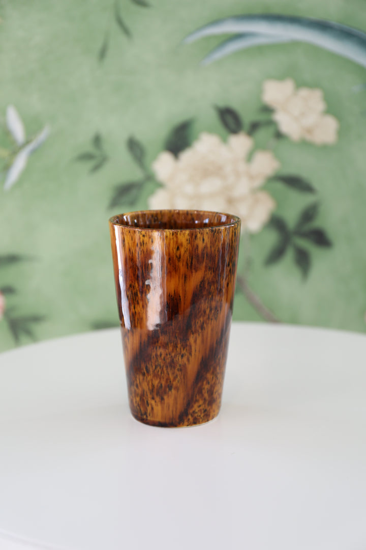 Contemporary Faux Tortoise Ceramic Vase, France