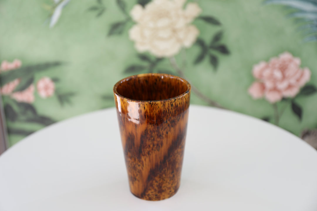 Contemporary Faux Tortoise Ceramic Vase, France