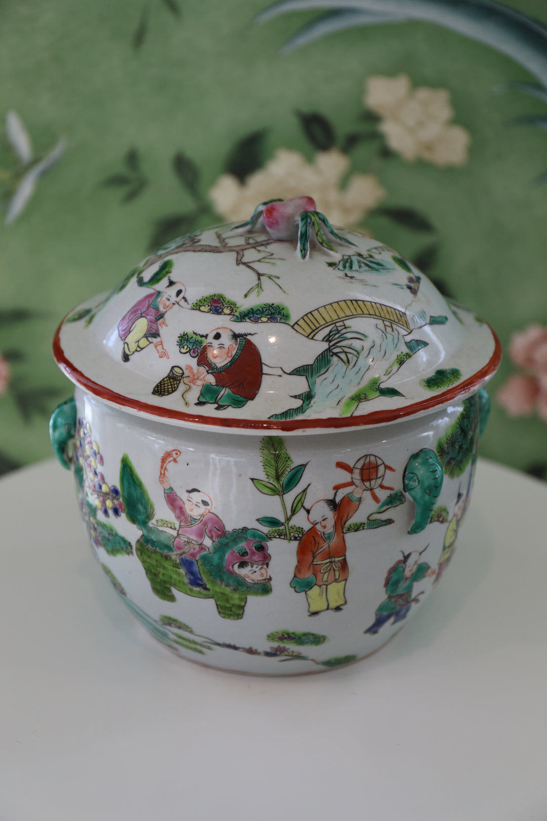 Chinese Famille Rose Lidded Pot, circa 1900