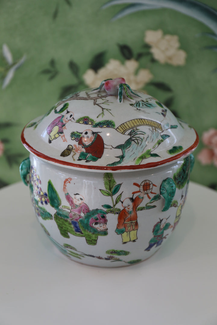 Chinese Famille Rose Lidded Pot, circa 1900
