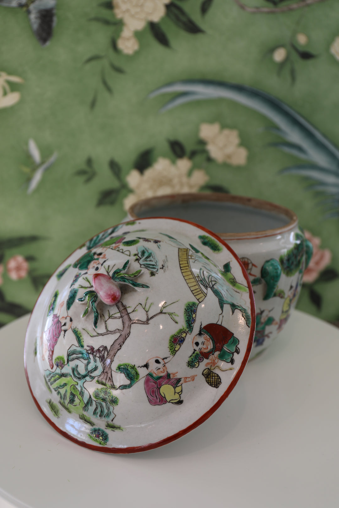 Chinese Famille Rose Lidded Pot, circa 1900