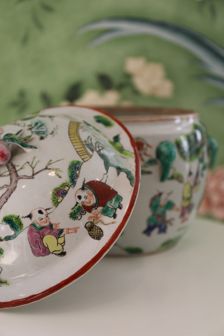 Chinese Famille Rose Lidded Pot, circa 1900