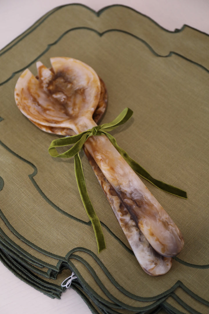 Tortoiseshell Salad Servers Set of 2