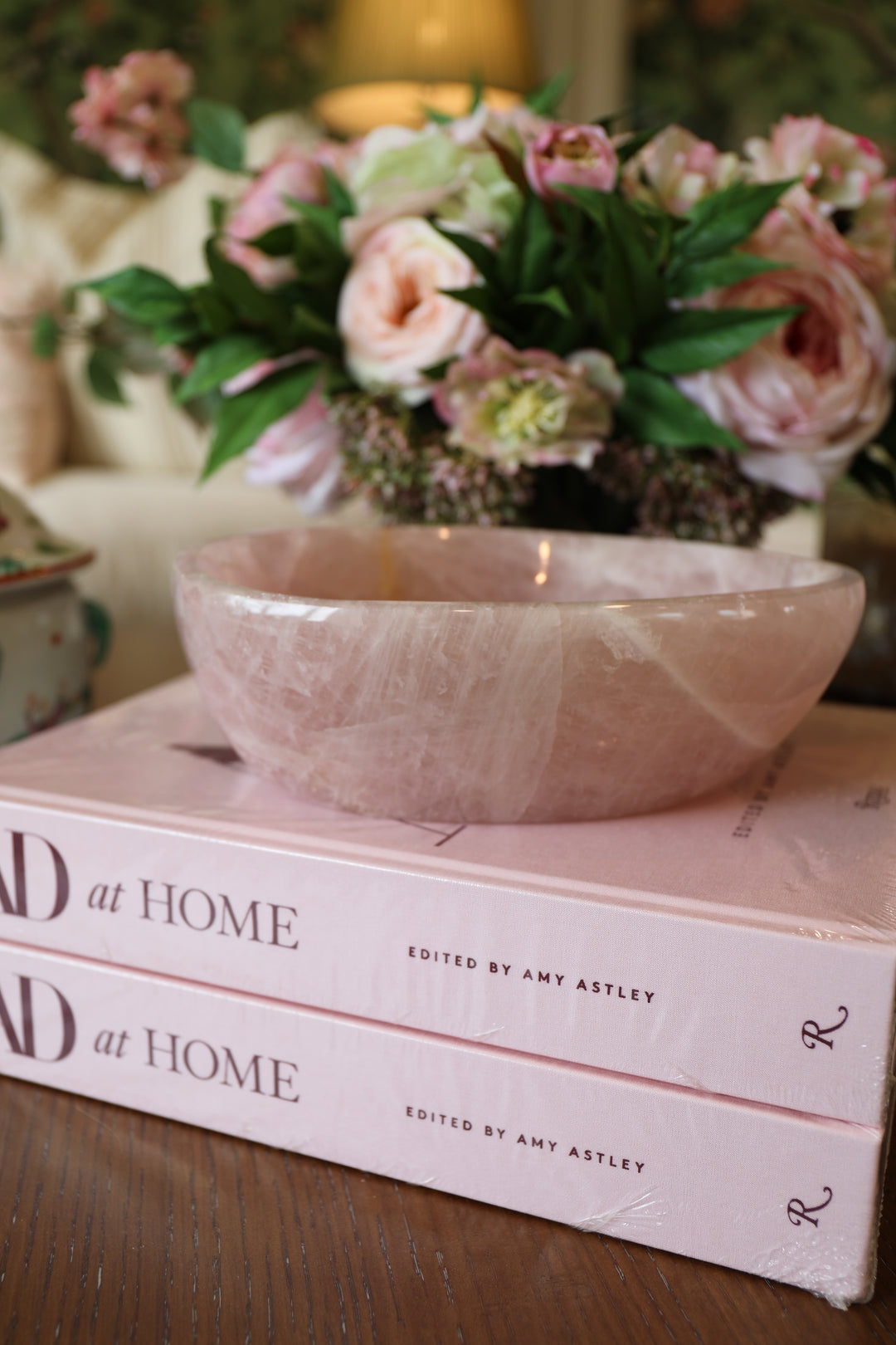 Hand Carved Rose Quartz Bowl