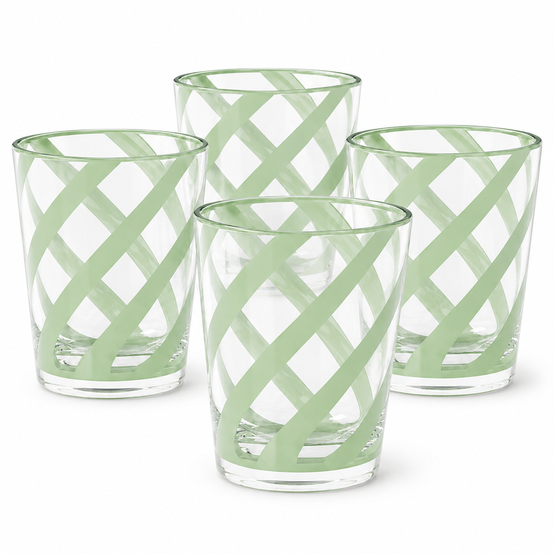 Trattoria Matcha Acrylic Tumbler Glass, Set of 4