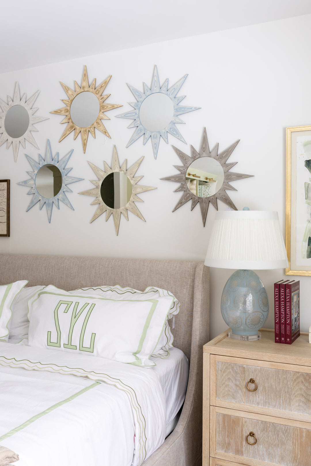 Faux Bois Starburst Mirror- Custom Size and Finish Available