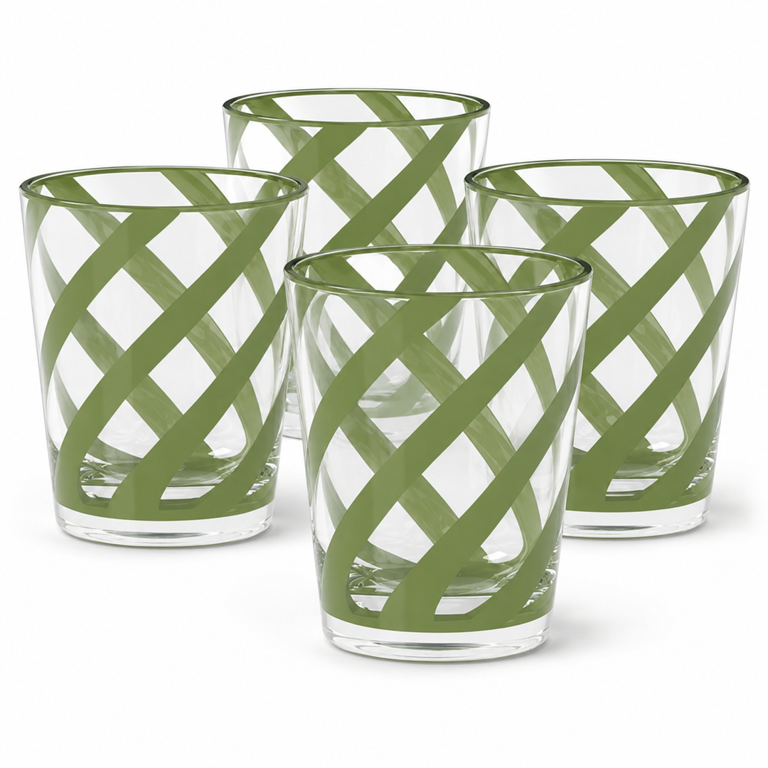Trattoria Khaki Acrylic Tumbler Glass, Set of 4