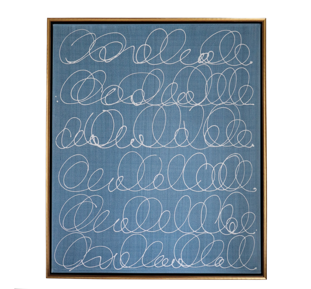 "Love Notes White on Denim" by Kayce Hughes
