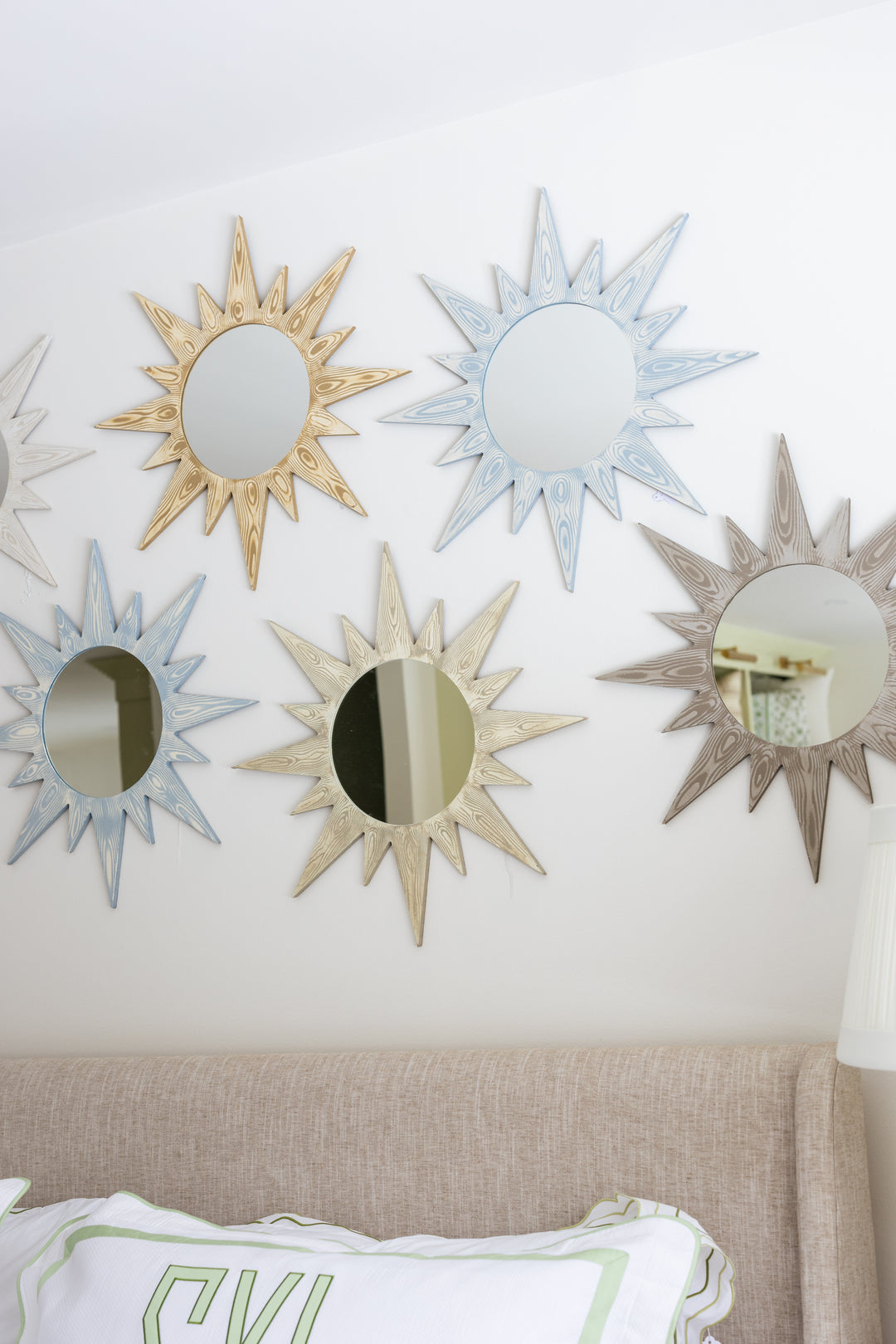 Faux Bois Starburst Mirror- Custom Size and Finish Available