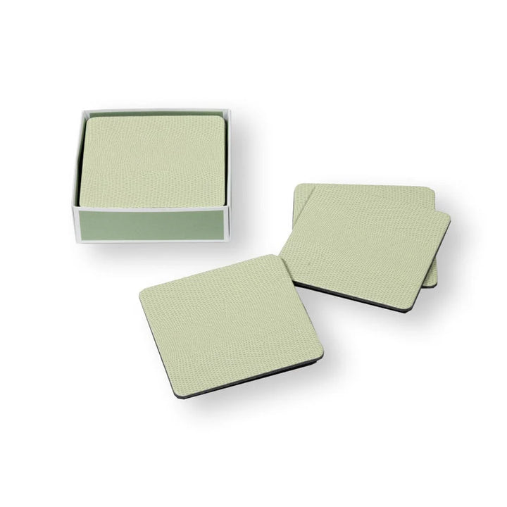 Moss Green Lizard Coasters, Set of 8