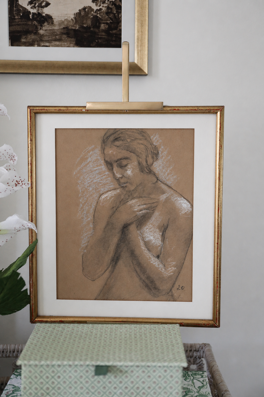 Original Charcoal and Pastel Study, 1925, Andrea Tondu (1903-1980) France