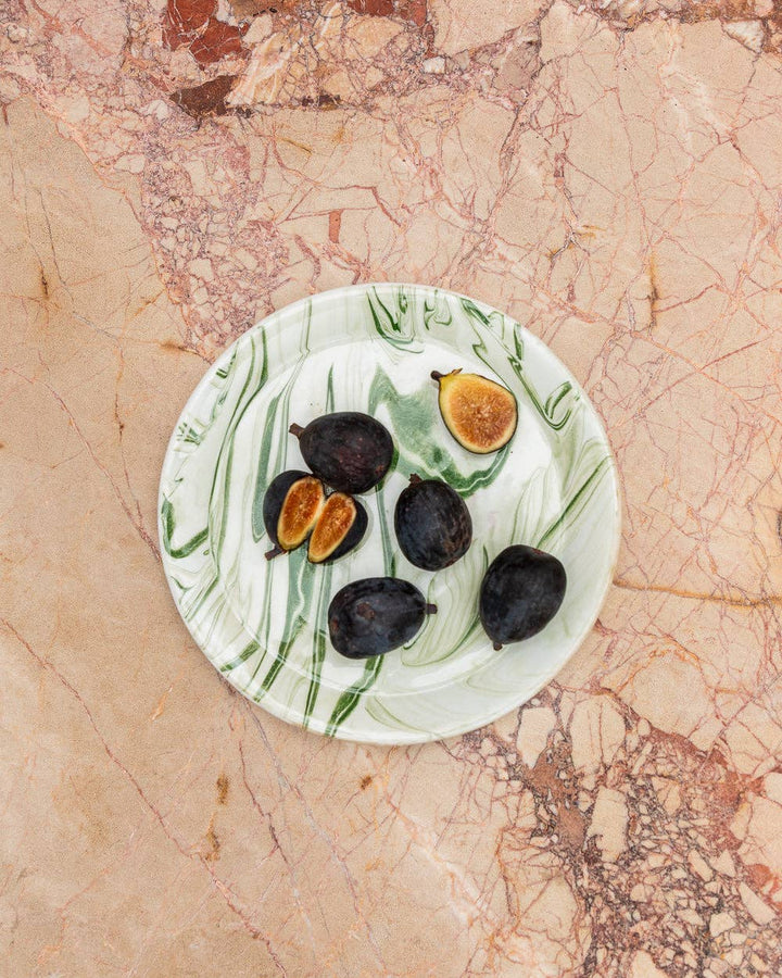 Marbled Olive Salad Plate - Set of 4