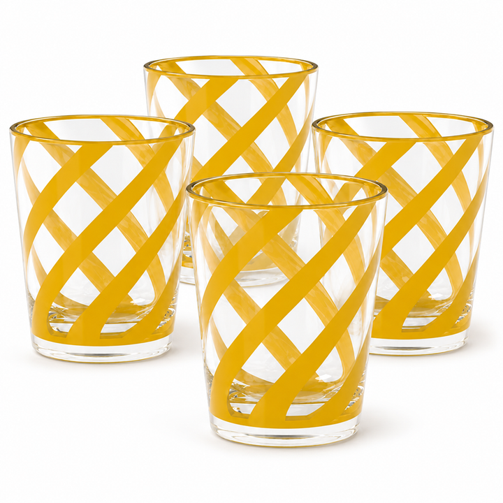 Trattoria Saffron Acrylic Tumbler Glass, Set of 4