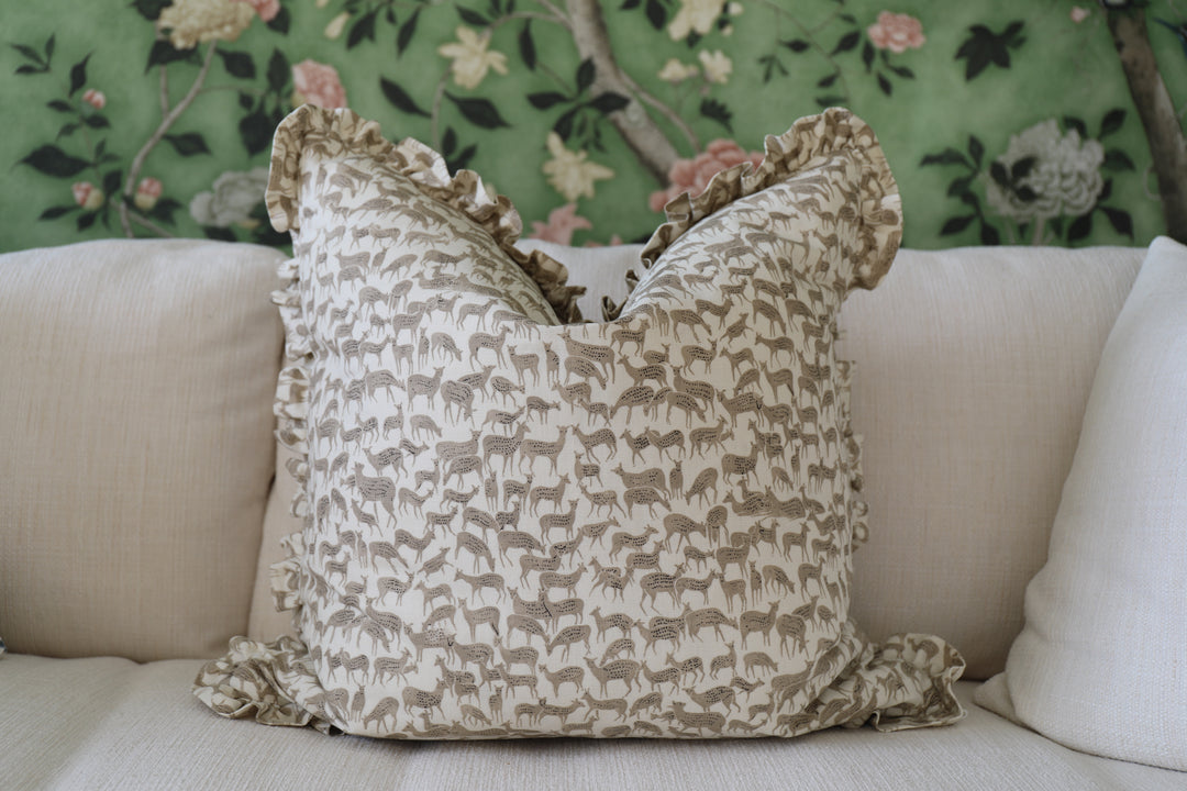 Schumacher Fauna Natural Pillow