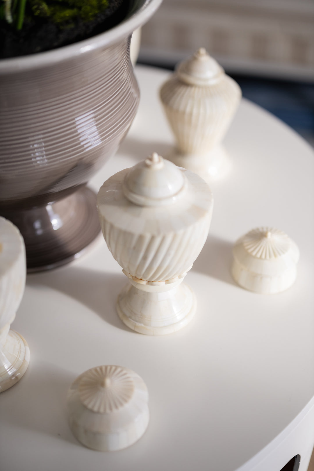 Bone Lidded Jars
