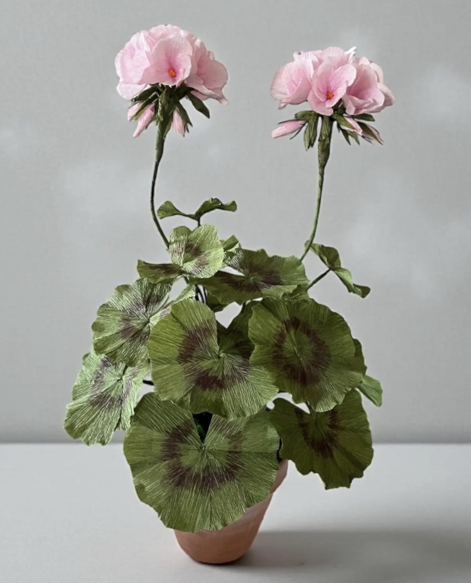 Handmade Paper Geranium Plant