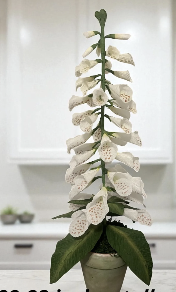 Handmade Paper Foxglove Flower Plant