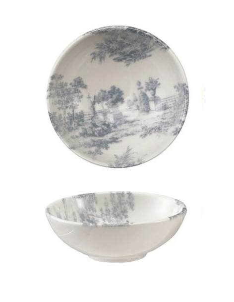 Stoneware Toile Condiment Bowl, Wedgwood Blue