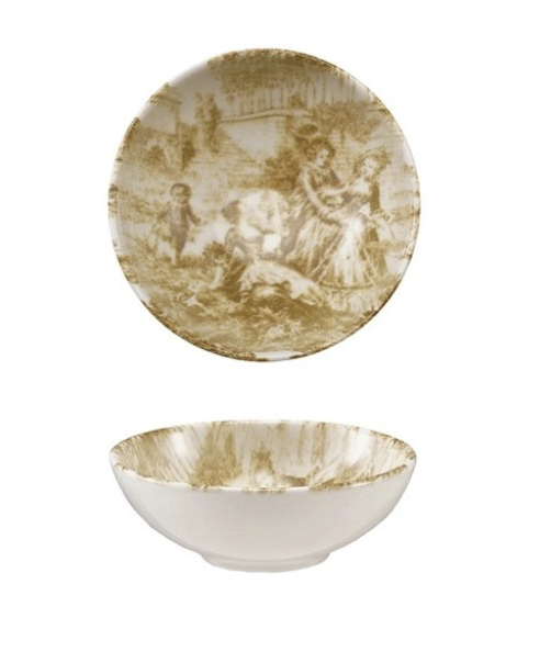 Stoneware Toile Condiment Bowl, Gold