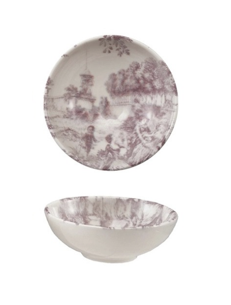 Stoneware Toile Condiment Bowl, Mauve