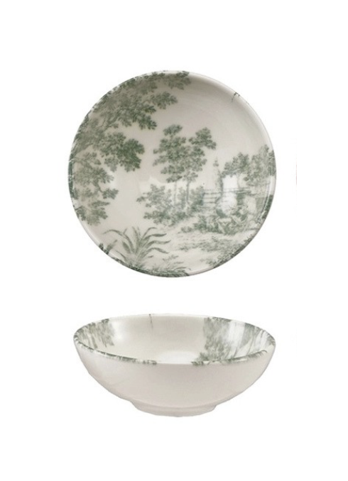 Stoneware Toile Condiment Bowl, Sage