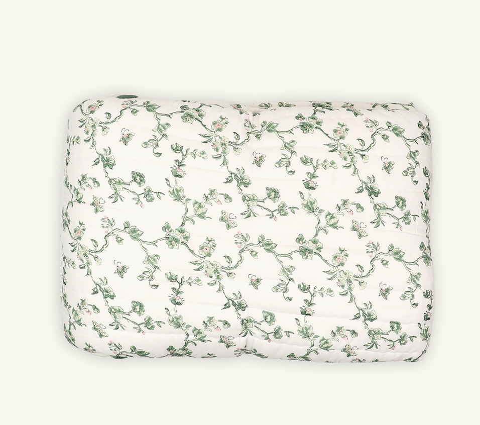 Hand Blocked Floral Quilt