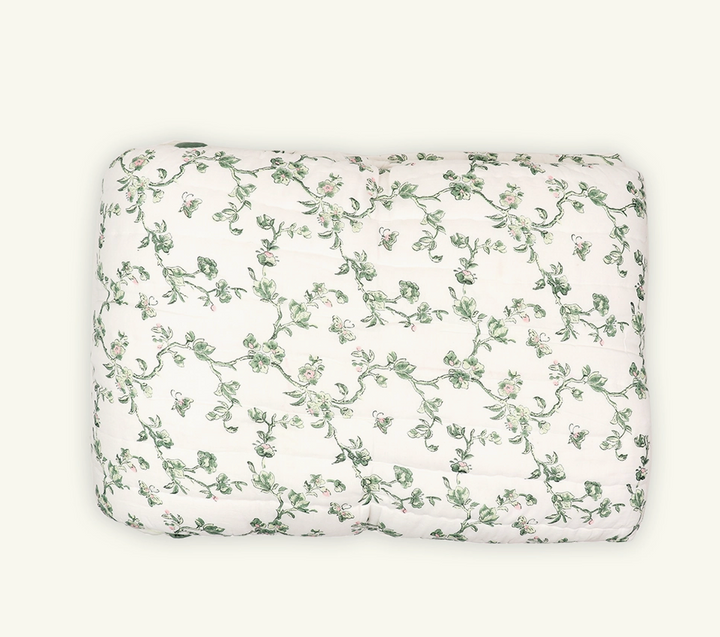 Hand Blocked Floral Quilt