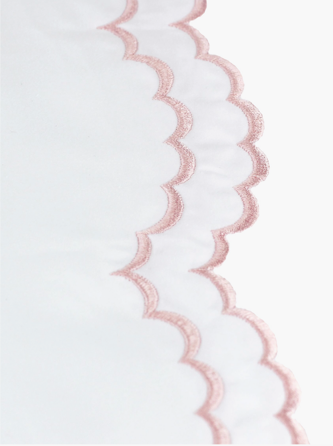 Double Scallop Embroidered Duvet Set- Twin / Pink
