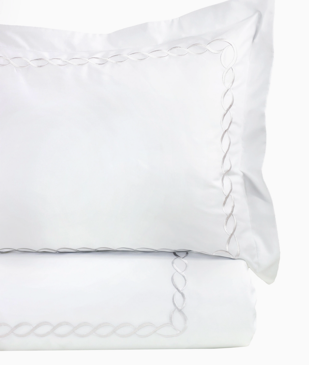 Rope Embroidered Duvet Set- King/White