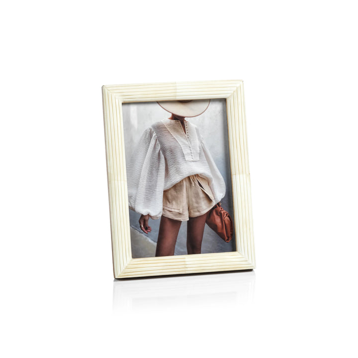 Palomar Etched White Bone Photo Frame - 5x7