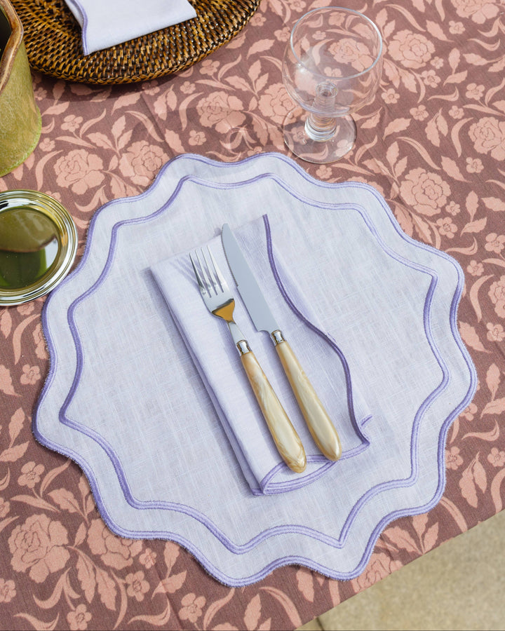 Linen Placemat, Violet with Violet