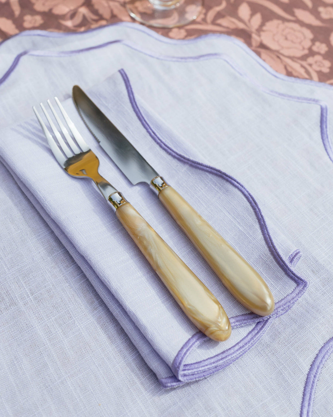 Linen Napkin, Violet with Violet