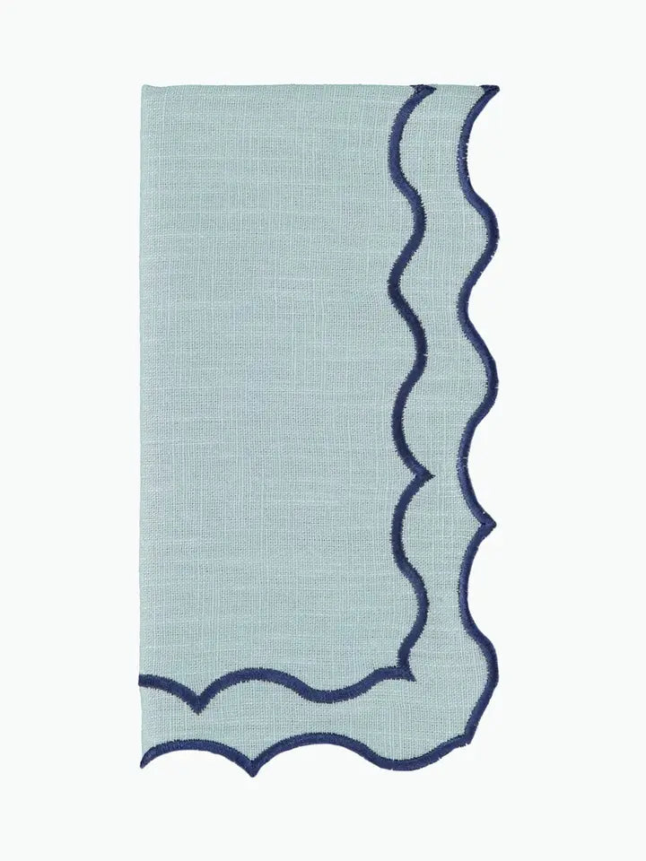Embroidered Navy Napkin Set | Set of 6