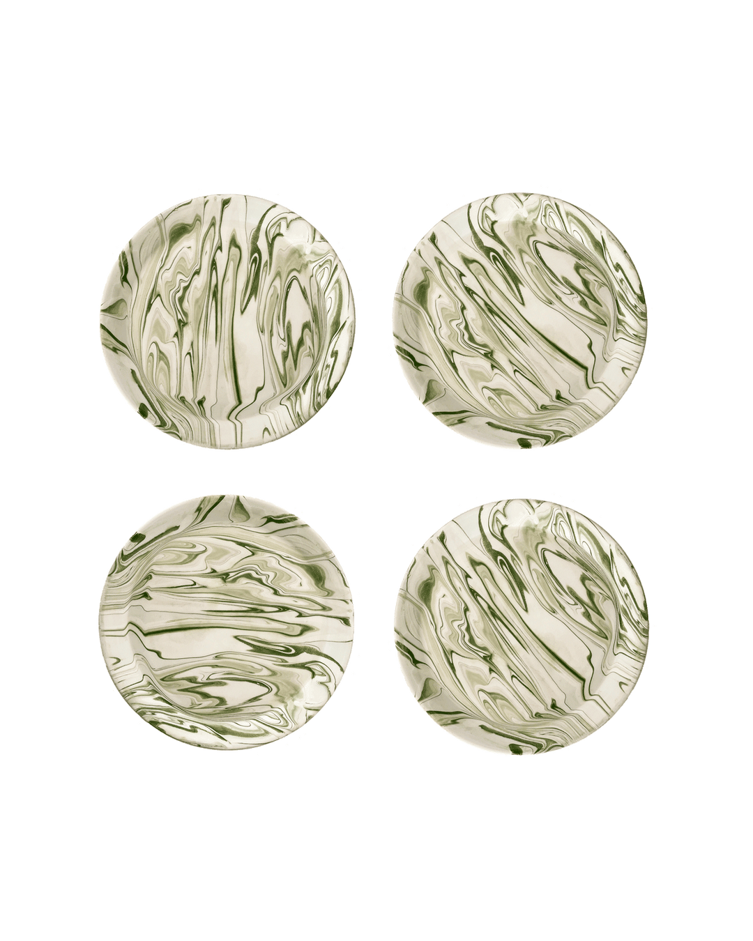 Marbled Olive Salad Plate - Set of 4