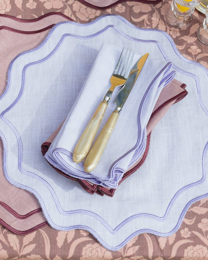 Linen Napkin, Violet with Violet